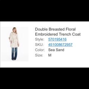 Cherry blossoms embroidered trench coat